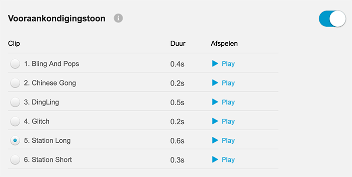 supporto tono di preannuncio